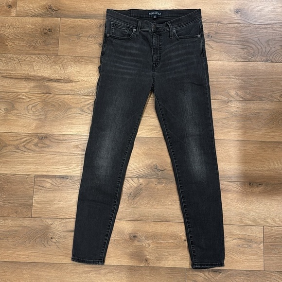 J. Crew Mercantile Women’s High Waist Skinny Jeans Black Wash Jeans Size 29 - Picture 2 of 3